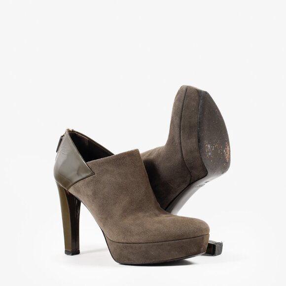 Gucci Green Patent Leather and Suede Booties - Picture 4 of 11